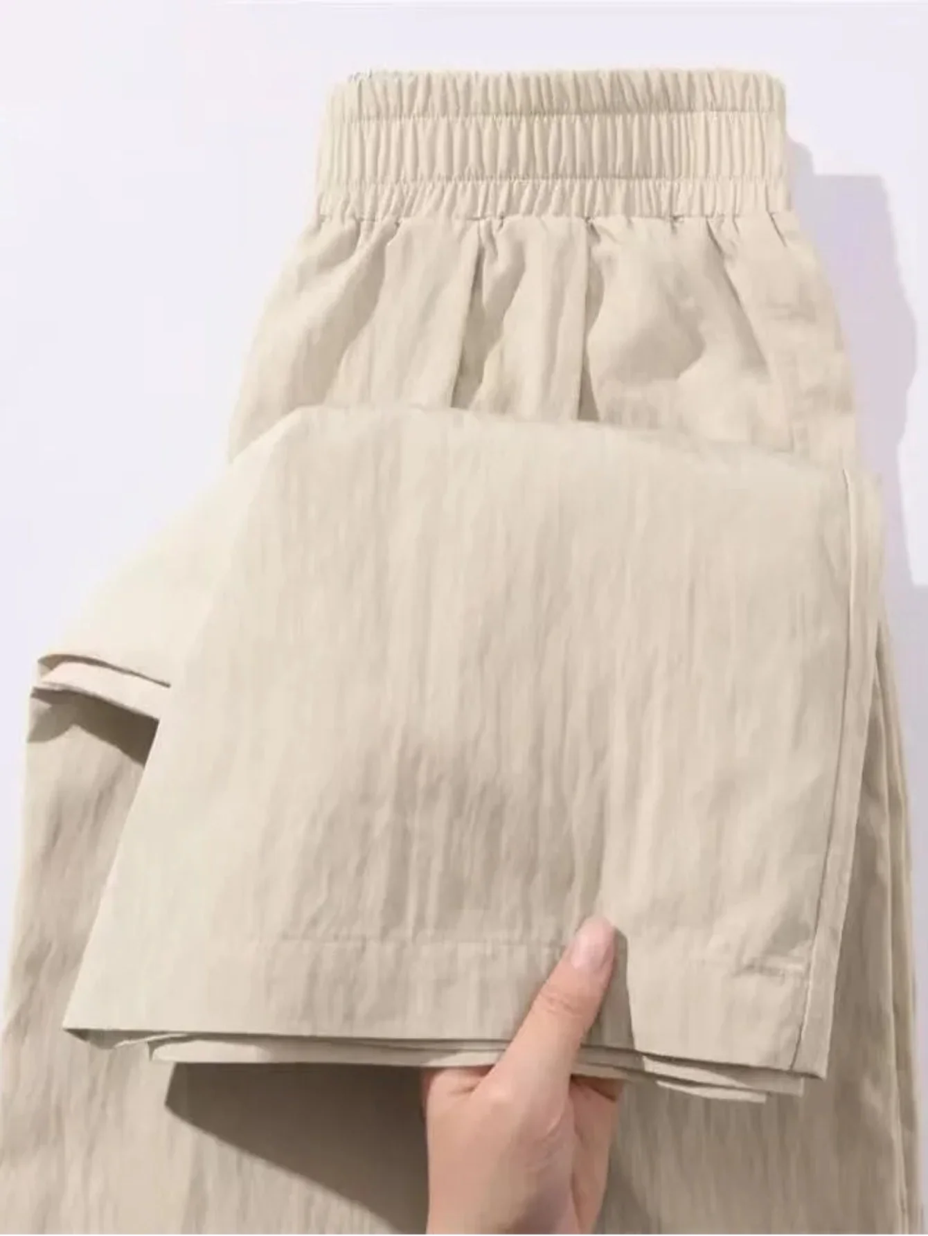 Women's High Waist Relaxed Wide Leg Ice Silk Pants