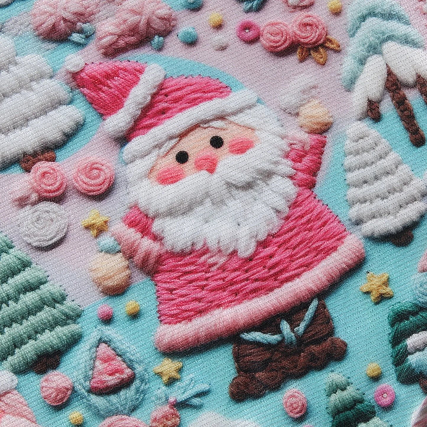 Christmas 3D PInk Santas Print Sweatshirt