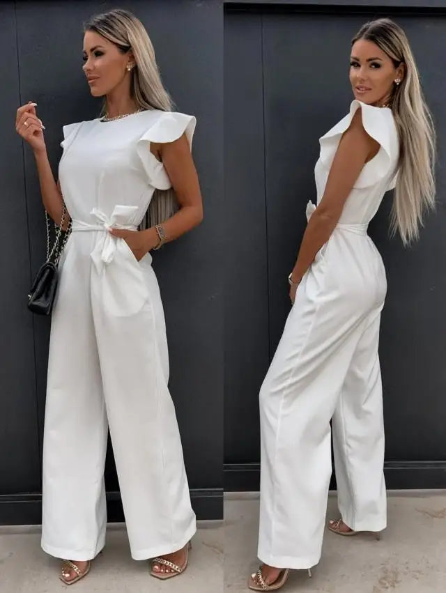 Women's Wide Leg Jumpsuit | Polyester Broadcloth | Relaxed Fit