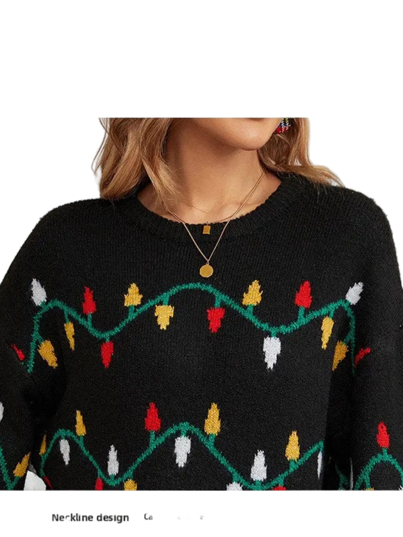 Christmas Lights Pullover Sweater Lantern Knit Cozy