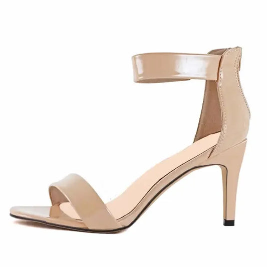 Open Toe 9cm High Heel Sandals With Buckle