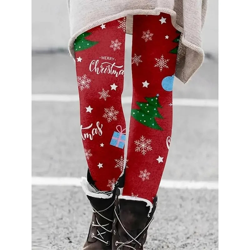 Santa Christmas Print Leggings