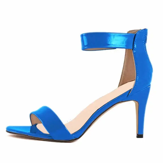 Open Toe 9cm Buckle Ankle Strap High Heel Sandals
