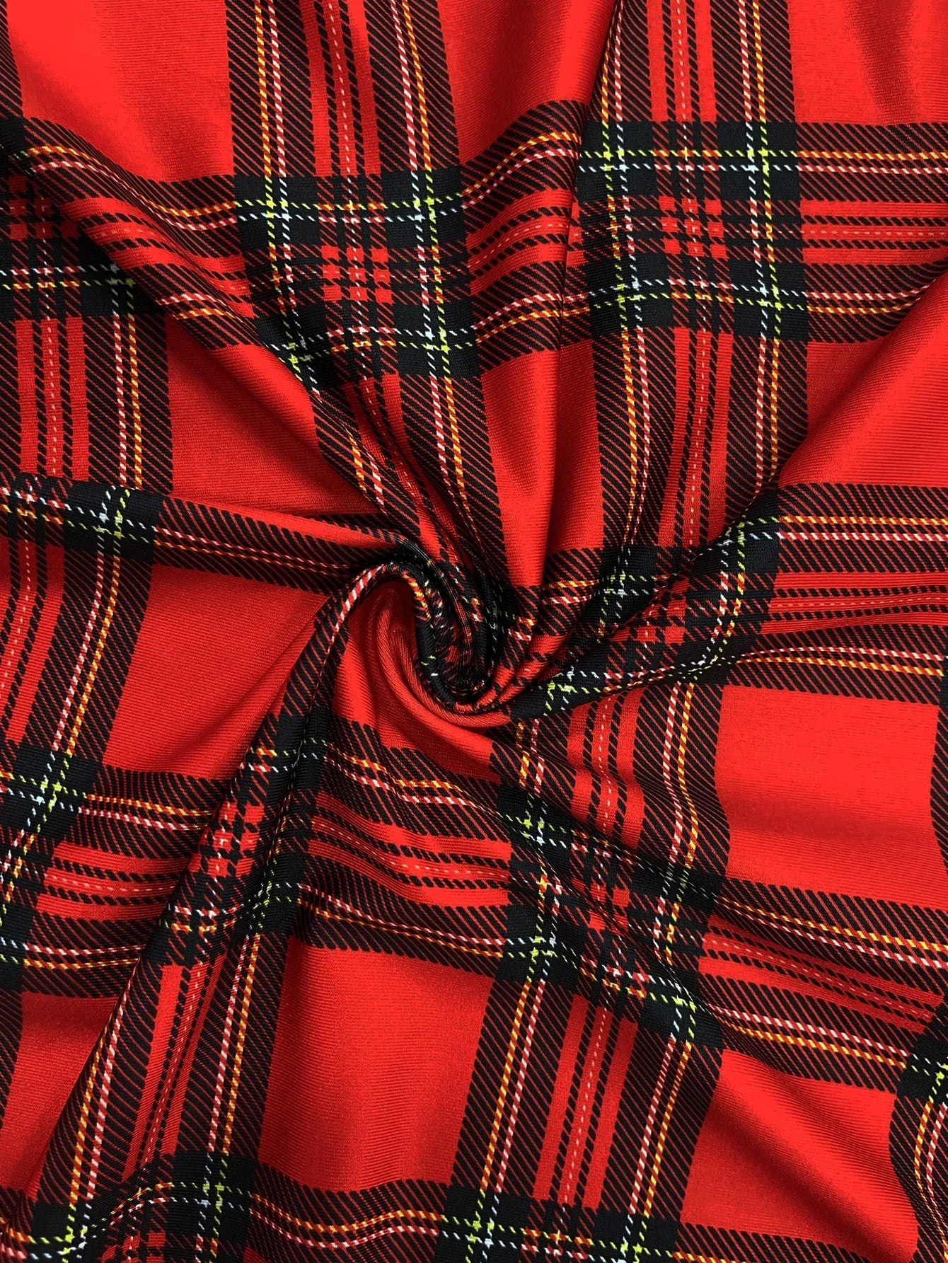 Christmas Plaid Knit Open Front Cardigan