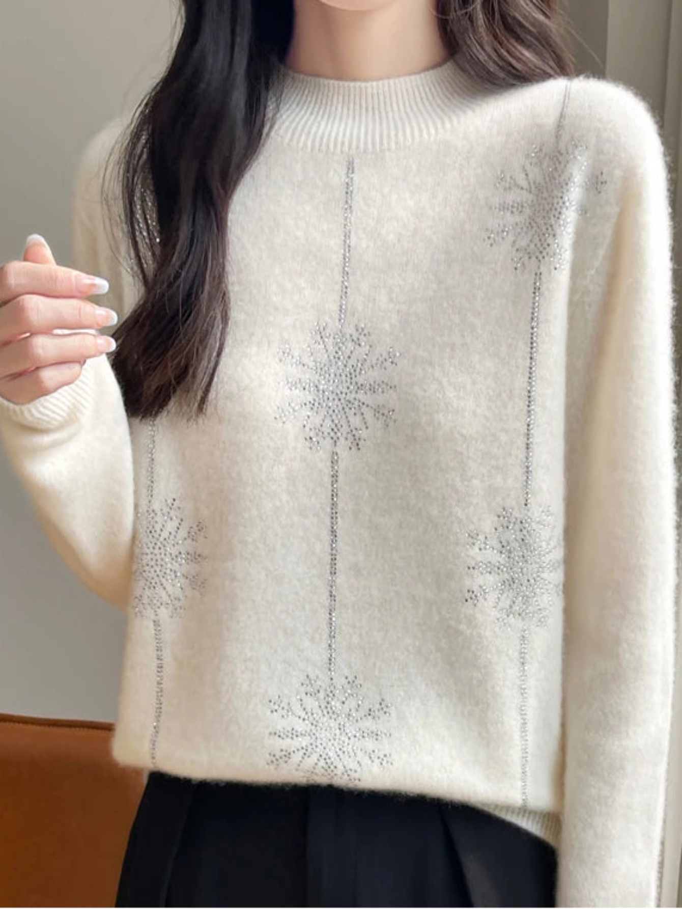Christmas Pullover Mock Neck Sweater