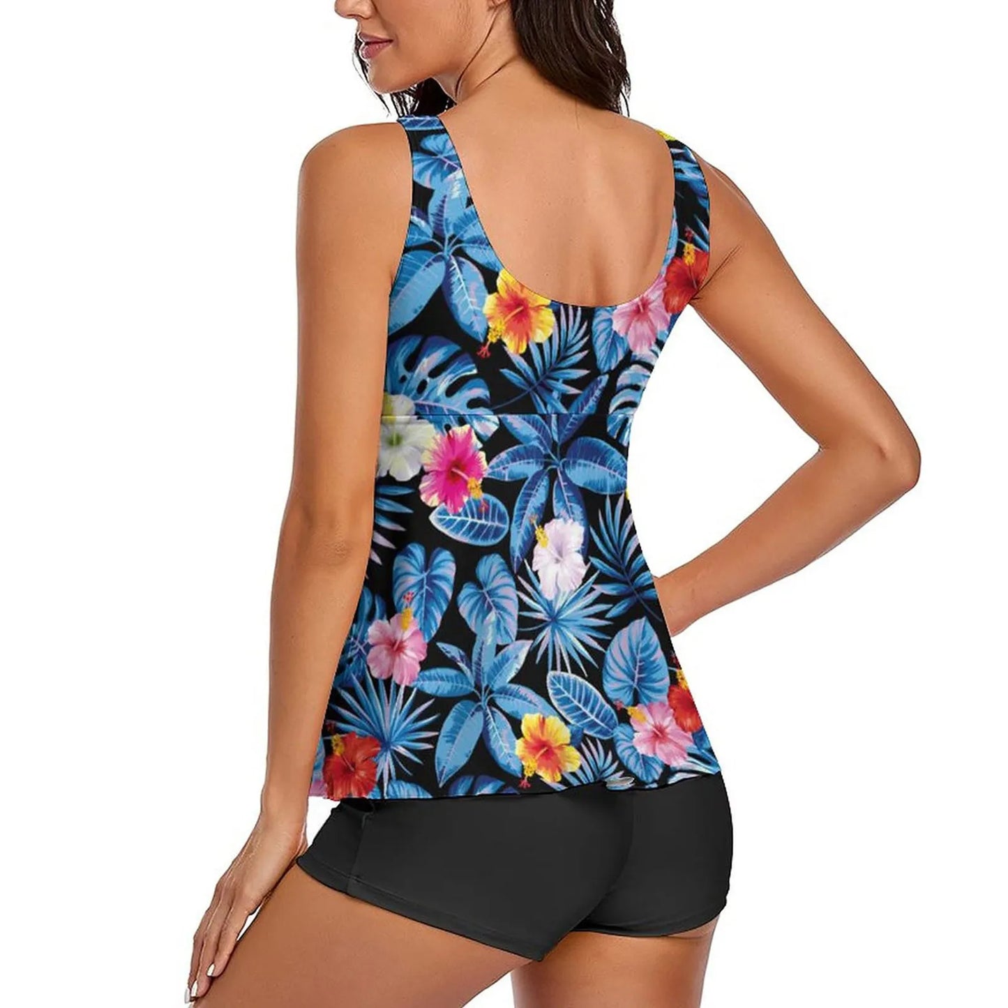 Vintage Floral Two-Piece Swimsuit Set