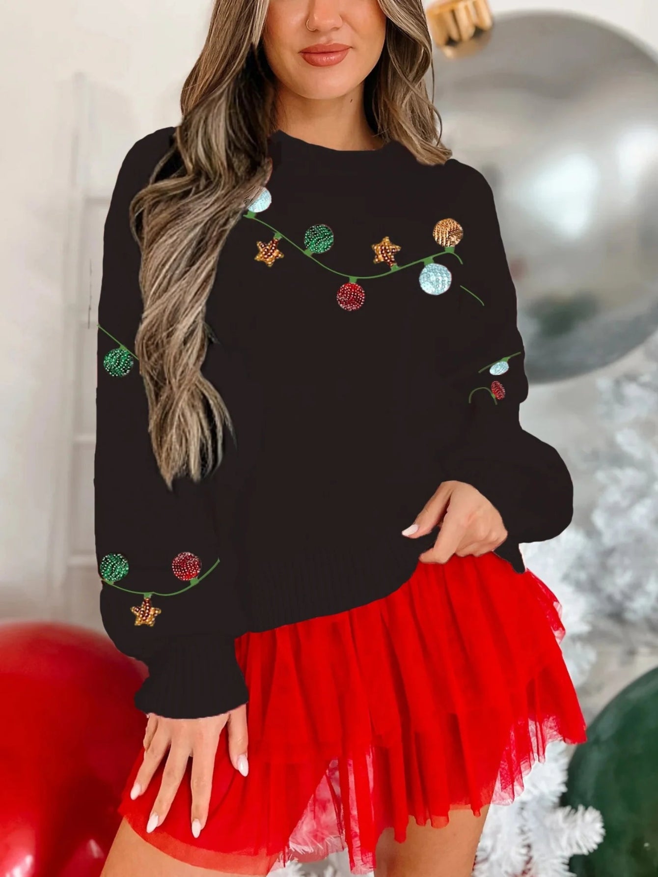 Christmas Sequins Embroidered Sweater