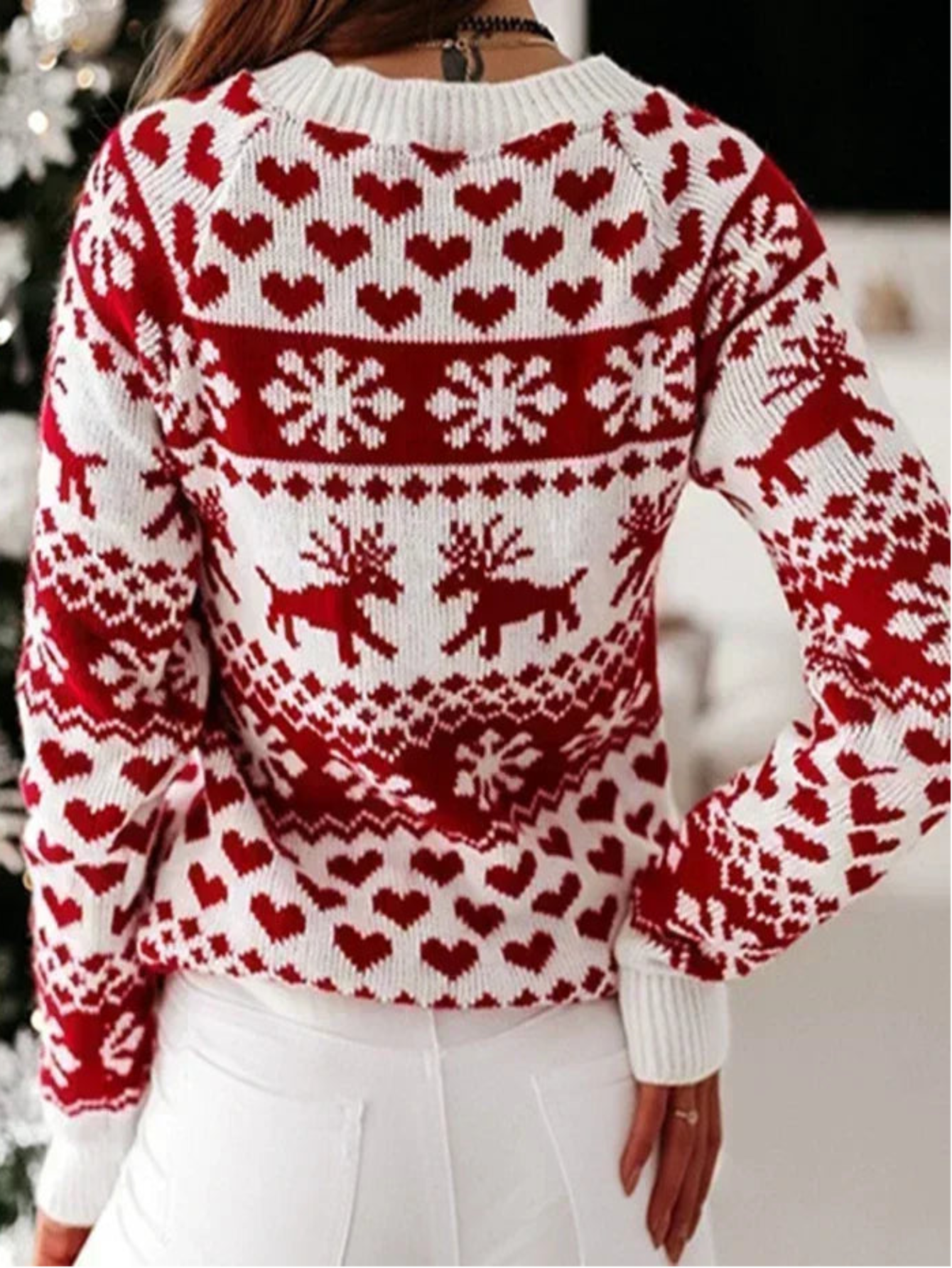 Jacquard Knit Winter Christmas Sweater