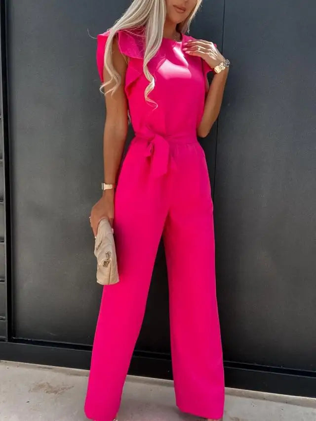 Women's Wide Leg Jumpsuit | Polyester Broadcloth | Relaxed Fit