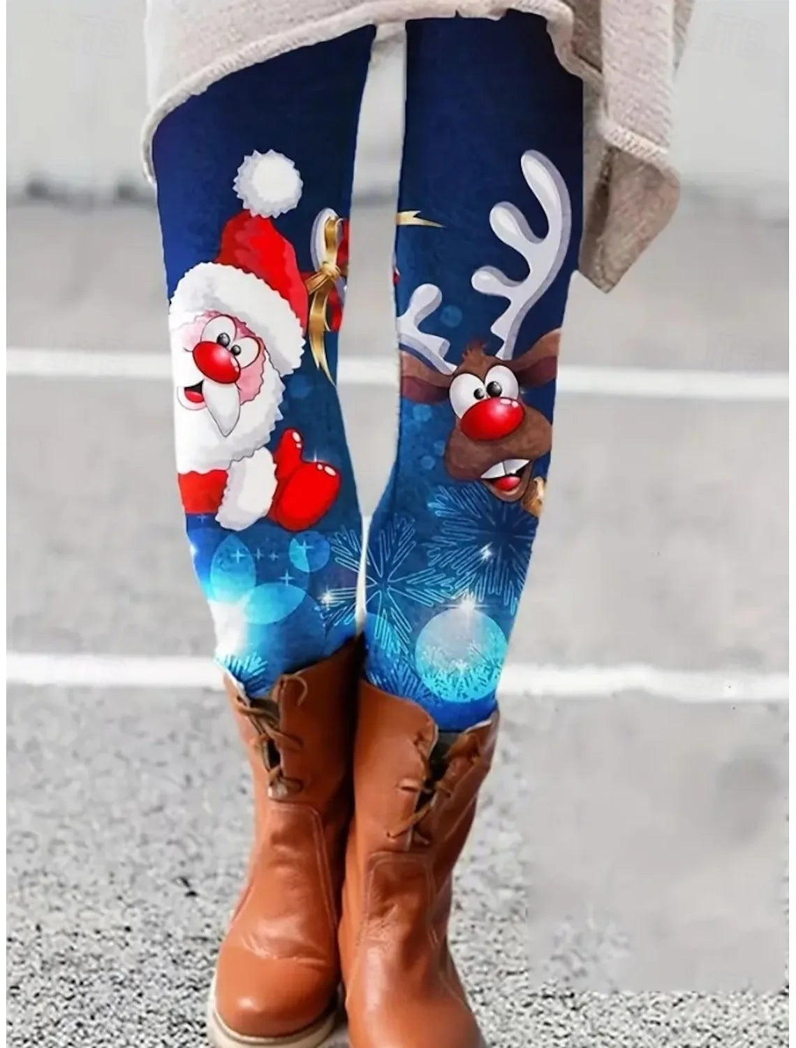 Santa Christmas Print Leggings