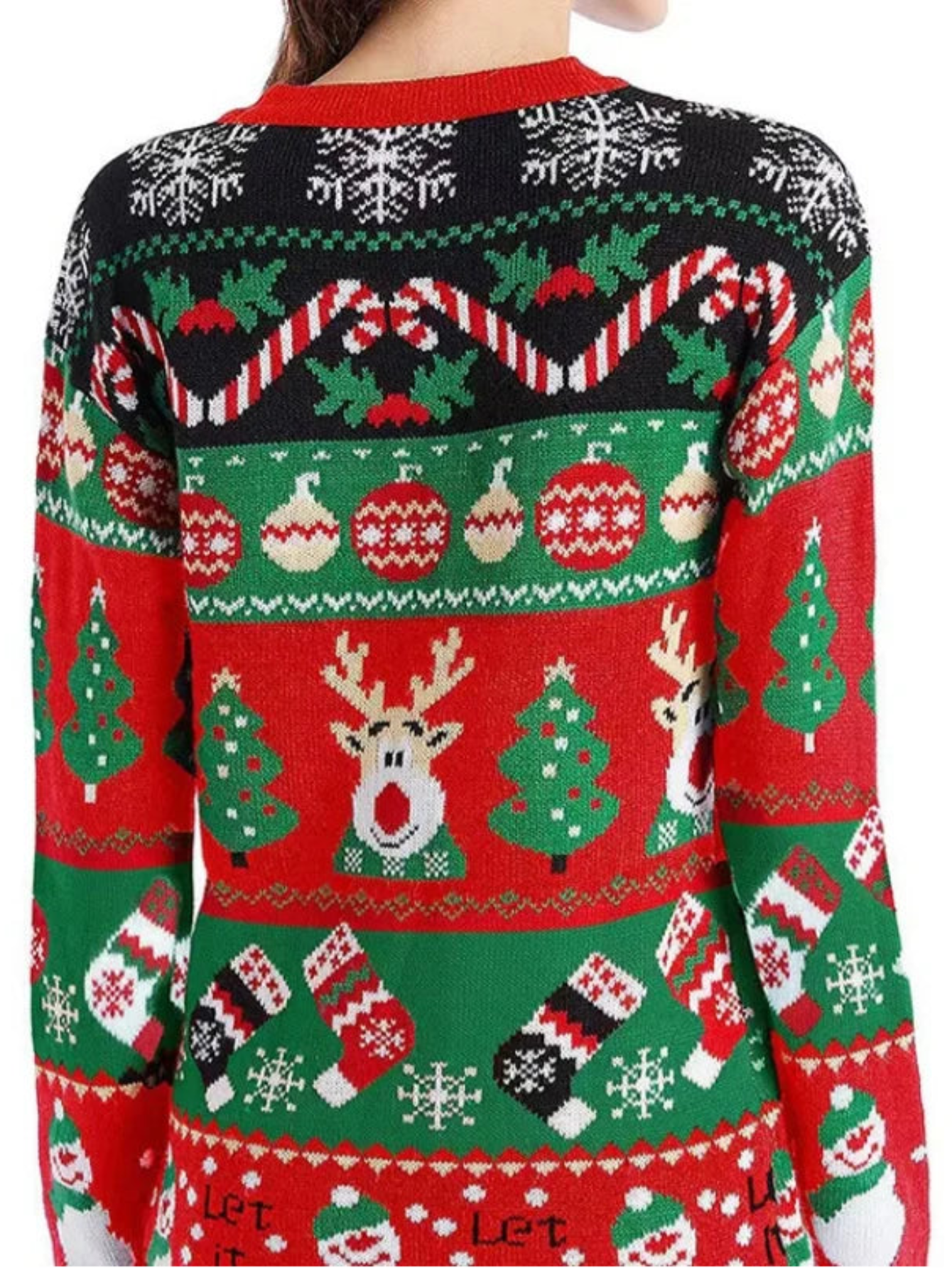 Christmas Cartoon Knit Sweater Full Sleeve Cardigan Warm