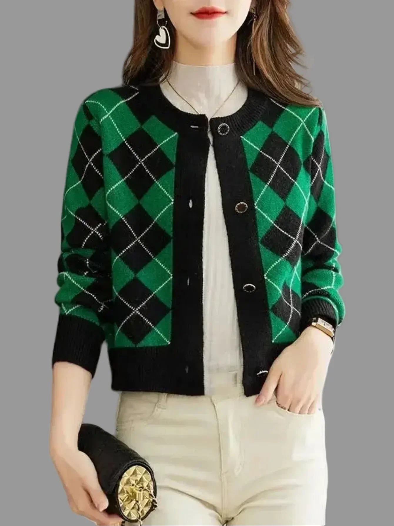 Elegant Knit Cardigan For Winter And Autumn