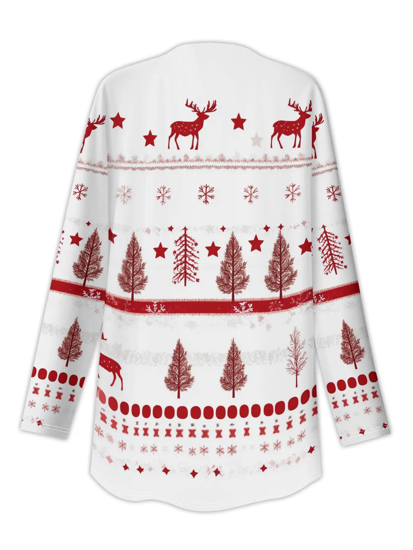 3D Reindeer Christmas Tree Cardigan For Cozy Holiday Look