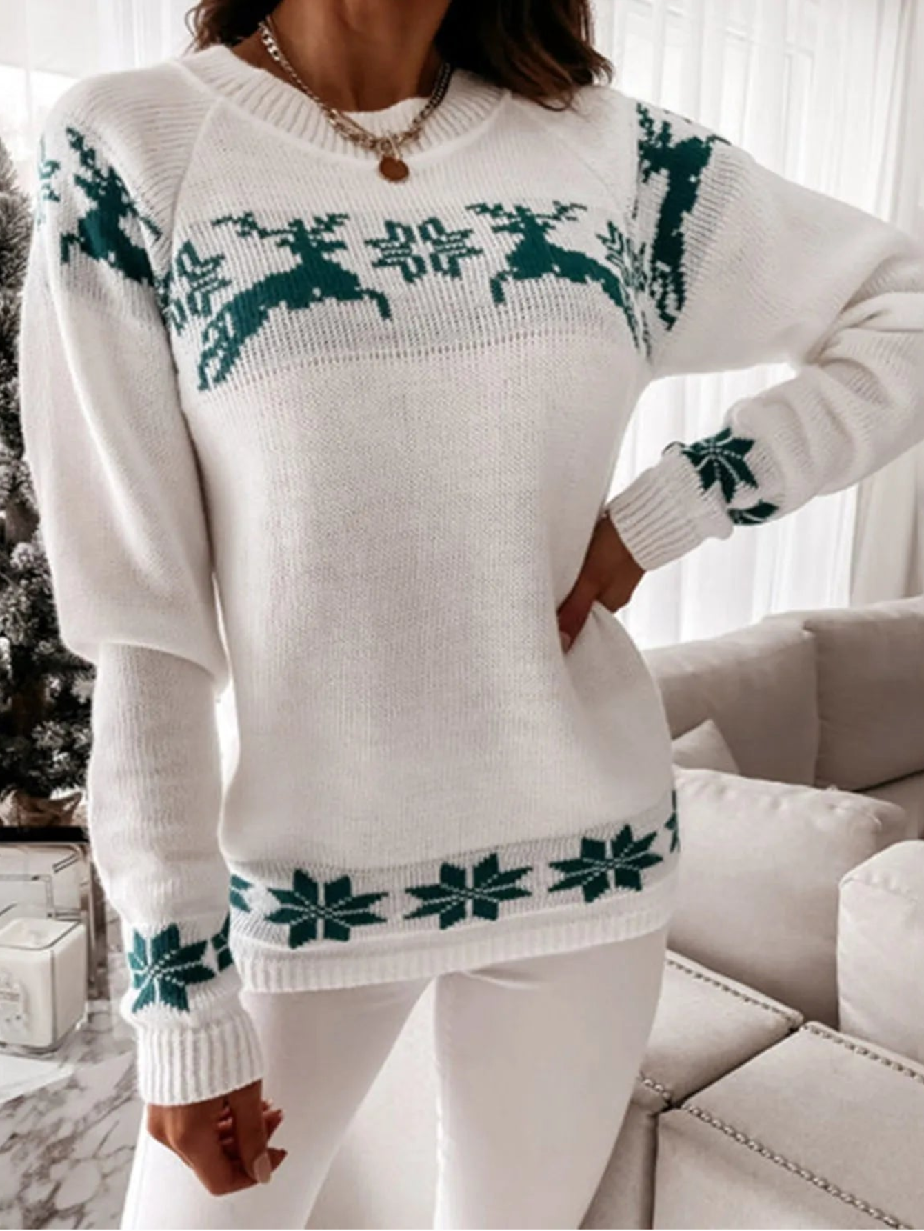 Red Christmas Reindeer Sweater