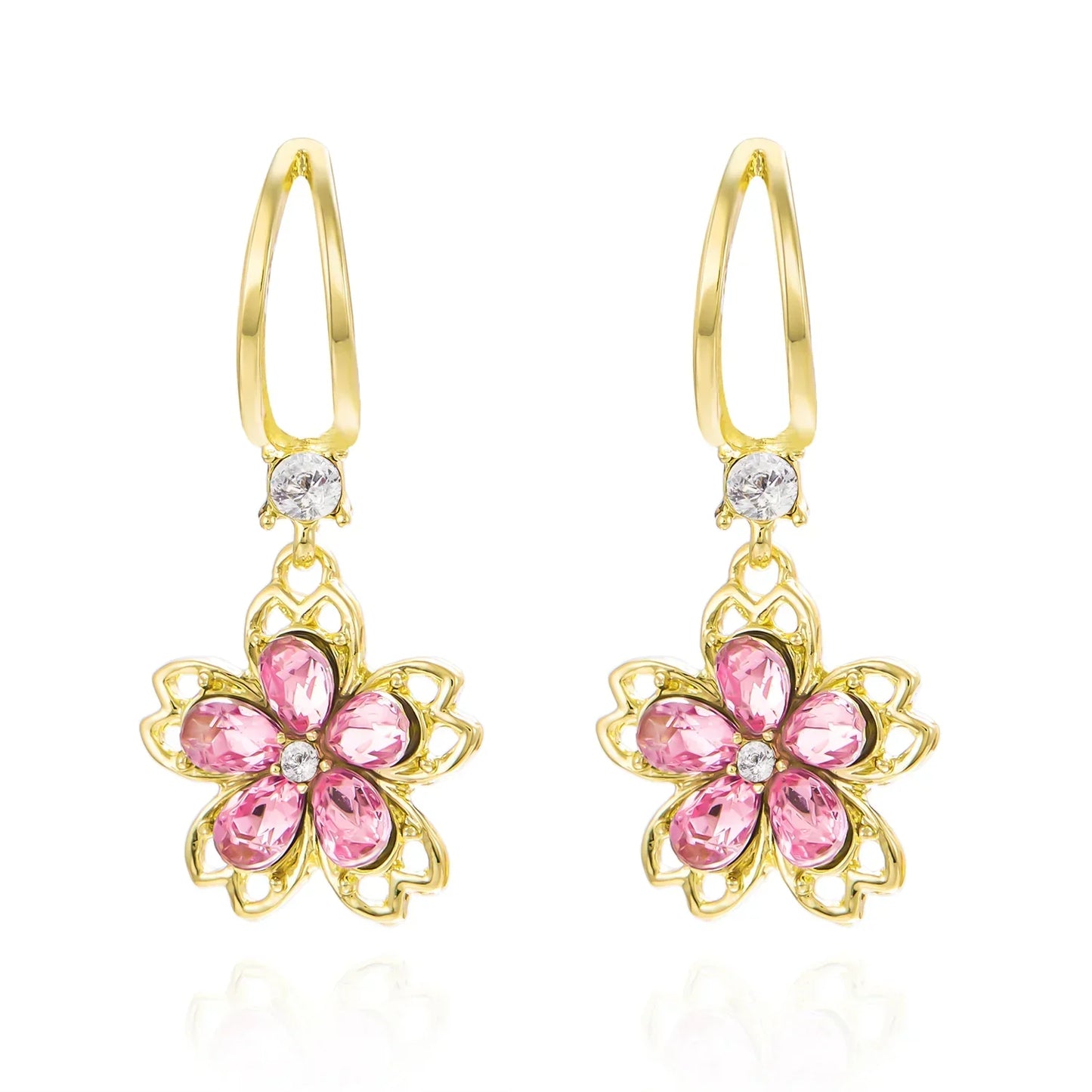 Sakura Cherry Blossom Stud Dangle Earrings Romantic Gift