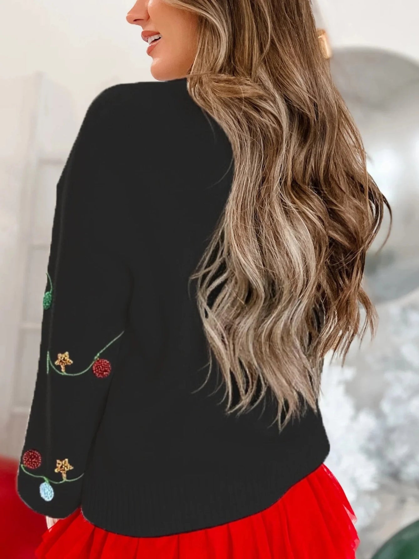 Christmas Sequins Embroidered Sweater