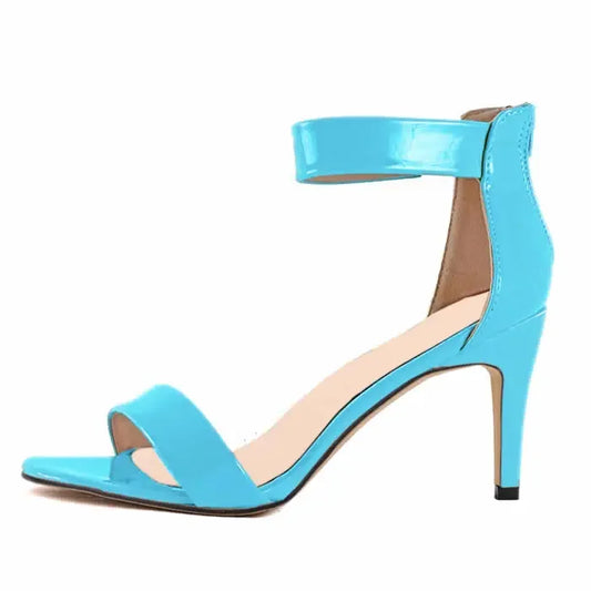 Open Toe 9cm High Heel Sandals Ankle Strap