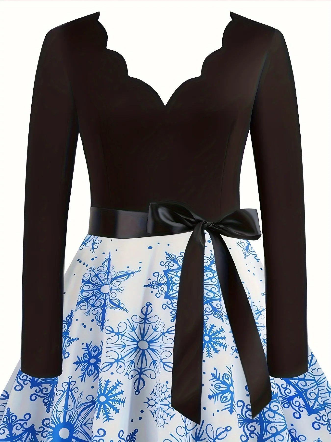 Women's Slim Fit Christmas Print Long Sleeve Dress Polyester