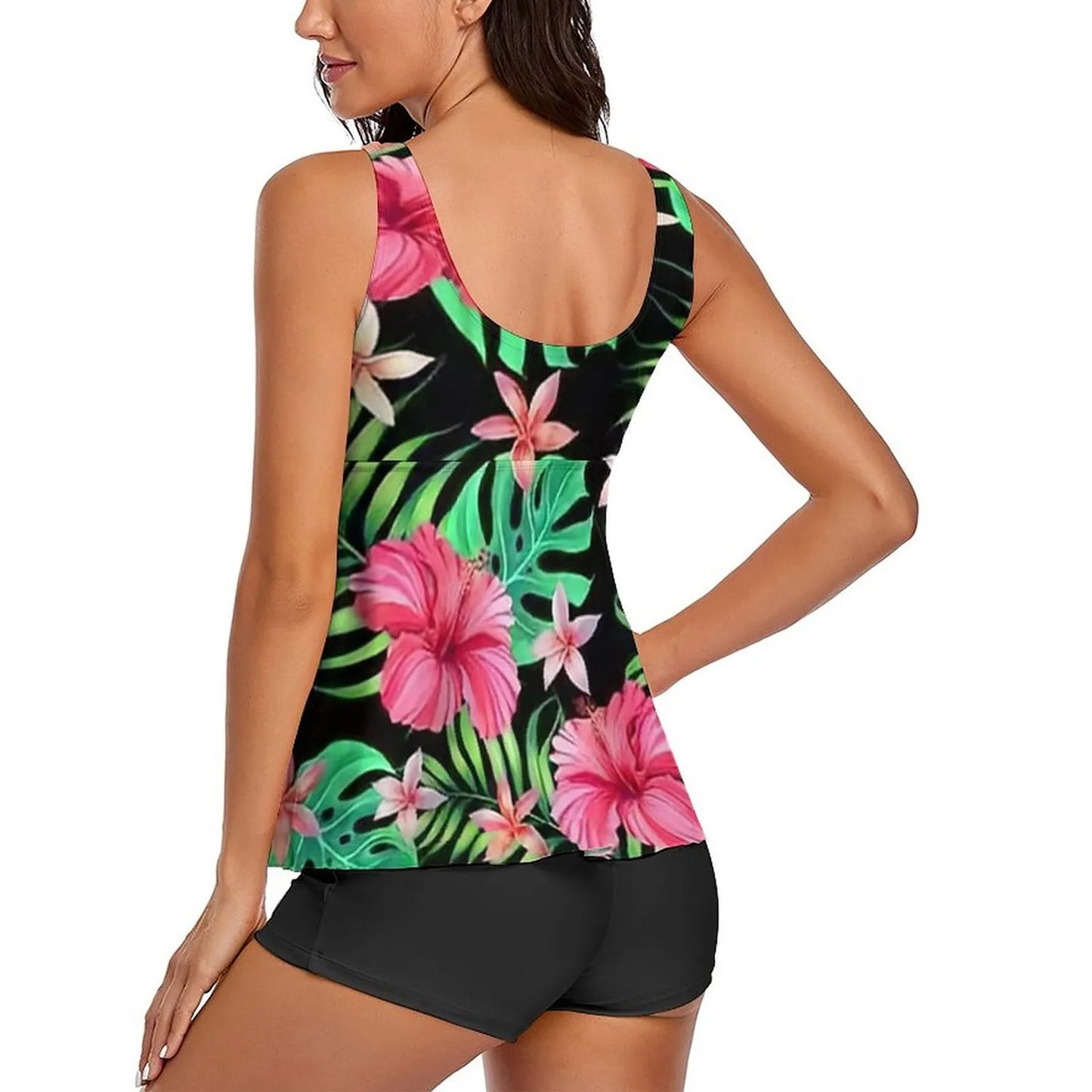 Vintage Floral Two-Piece Swimsuit Set
