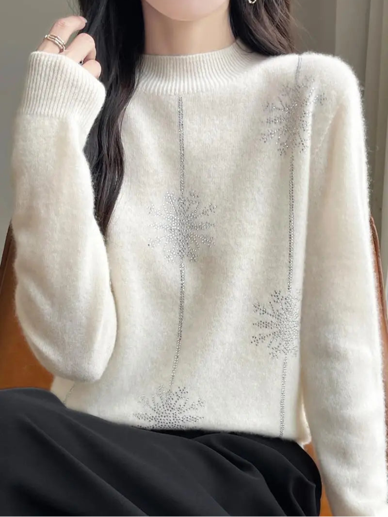 Christmas Pullover Mock Neck Sweater