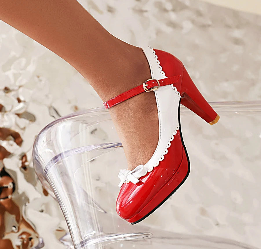 Mary Jane Patent Leather Platform Pumps | Colorful High Heels for Spring & Summer