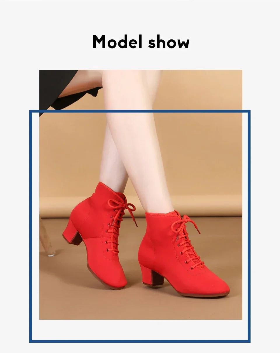 SWDZM Women Shoes Ballroom Dance Shoes Soft Sole Waltz Women Tango Jazz Latin Dance Shoes Middle Heel Ladies Dance Sneakers
