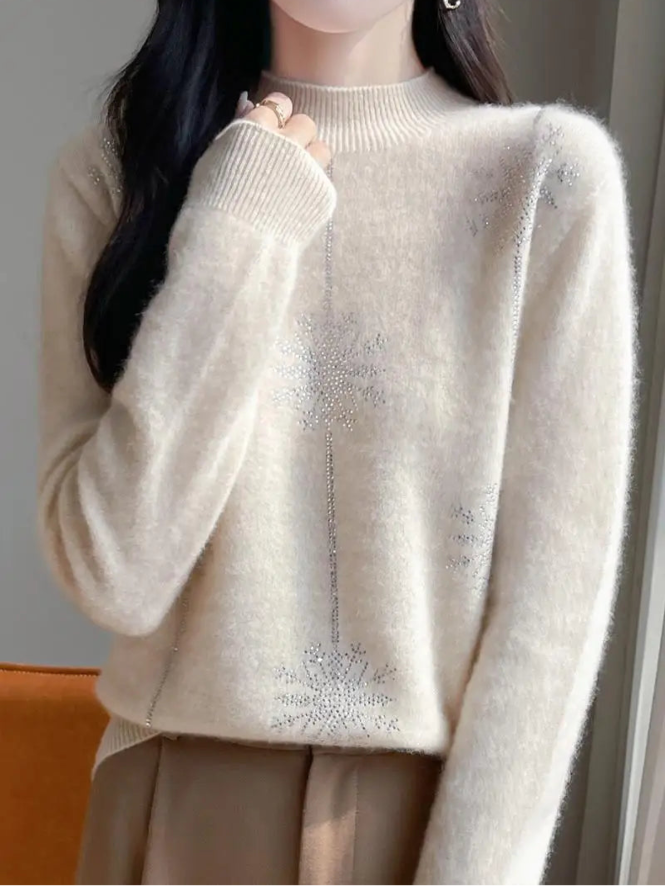 Christmas Pullover Mock Neck Sweater