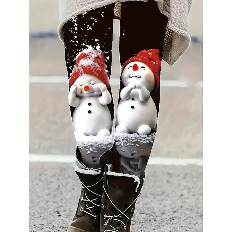 Santa Christmas Print Leggings