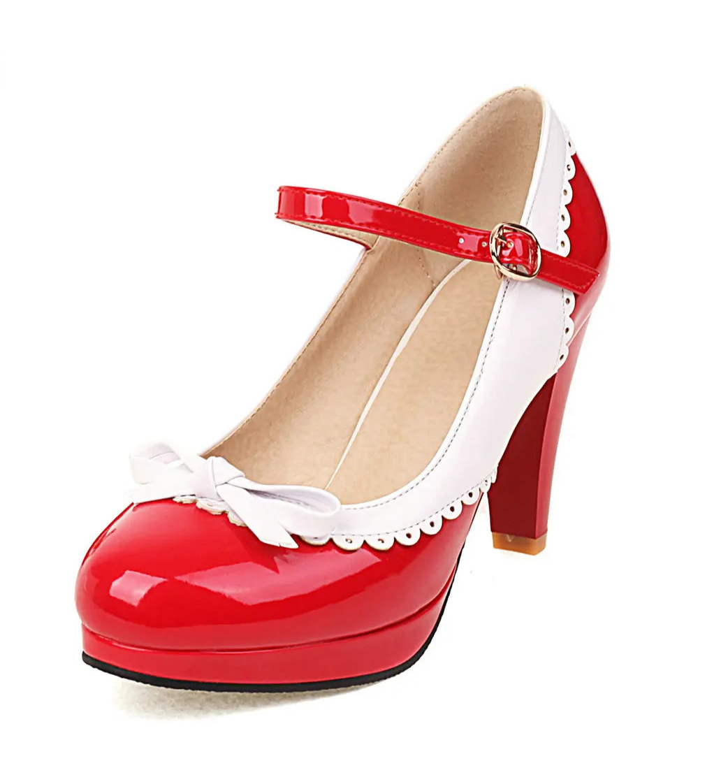 Mary Jane Patent Leather Platform Pumps | Colorful High Heels for Spring & Summer