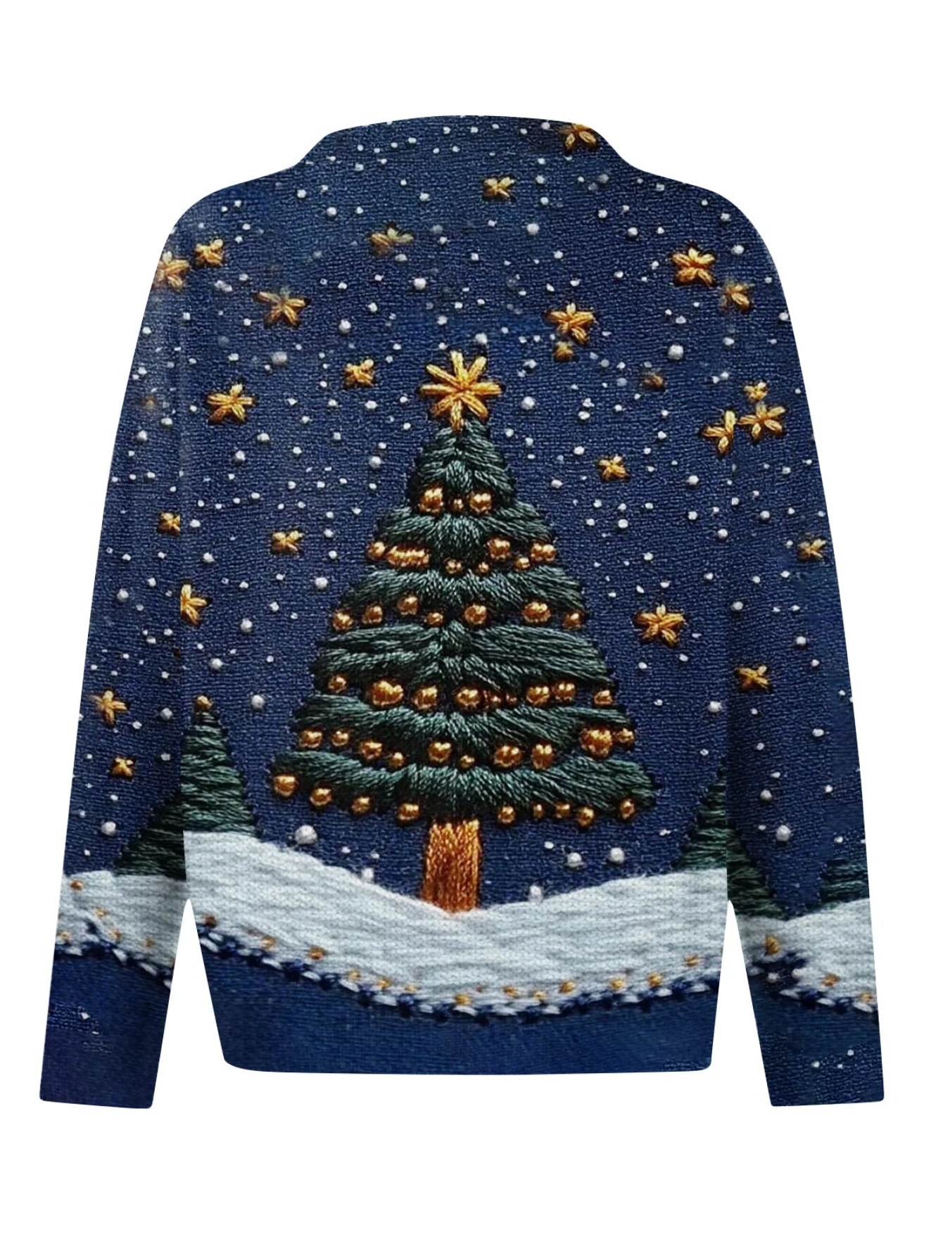 Artistic Christmas Printed Knitted Cardigan