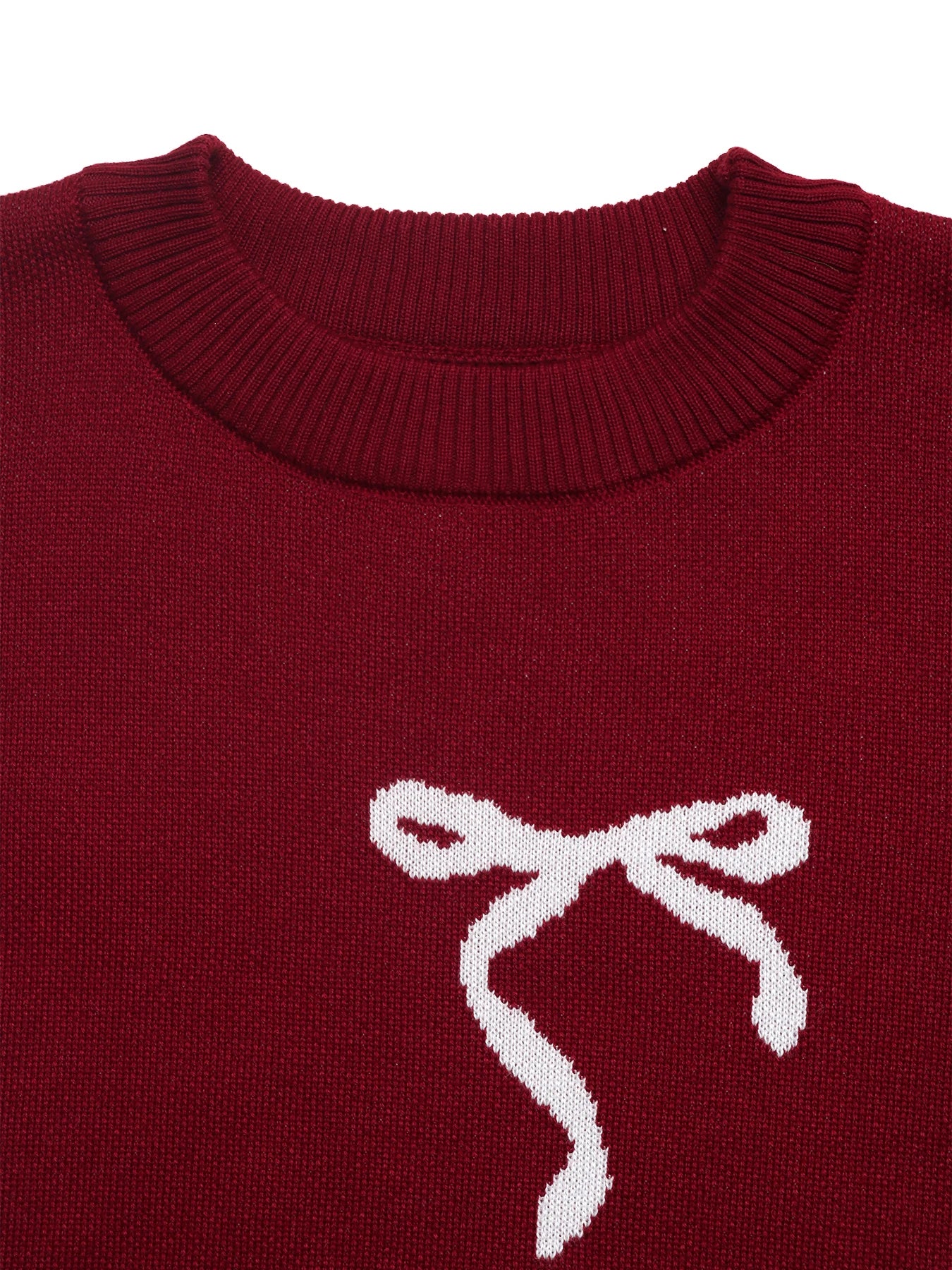 European And American Christmas Bow Knit Pullover Sweater