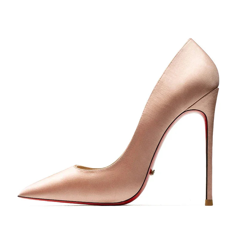 Elegant Champagne Pointed Toe High Heels