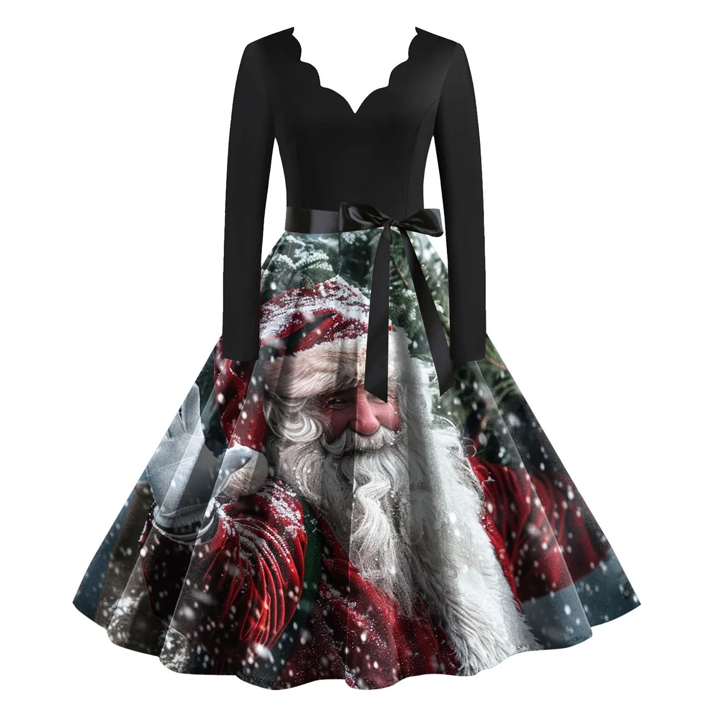 Women's A-Line Christmas Print Polyester Dress Regular