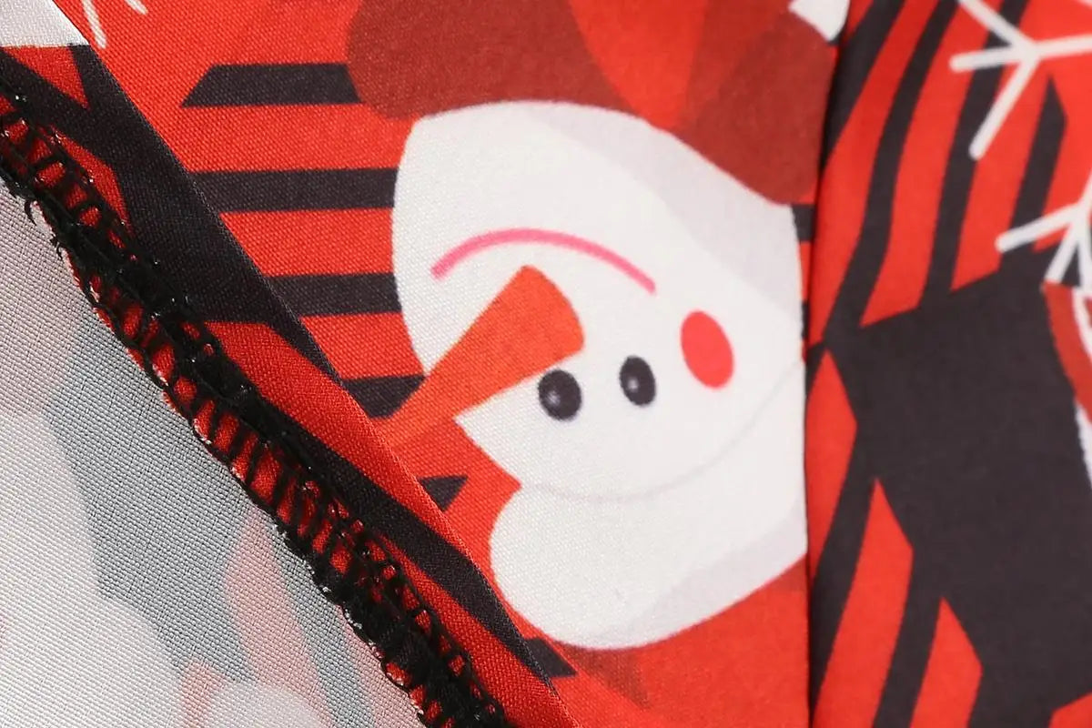 Women's Christmas Printed Spliced Polyester Dress Regular