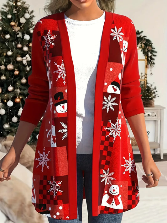 Plus Size Christmas Knit Cardigan