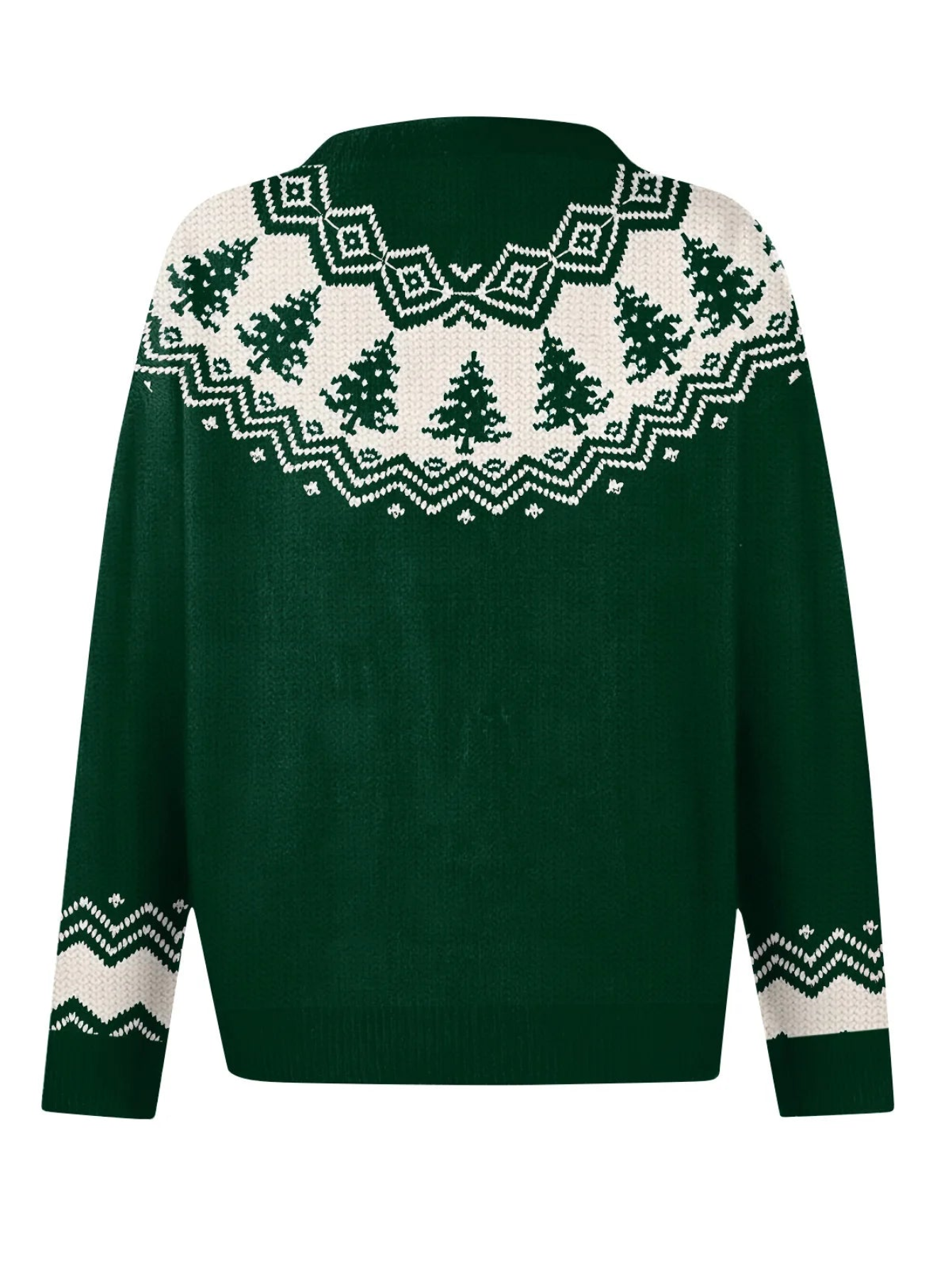 Christmas Trees Printed Knitted Cardigan