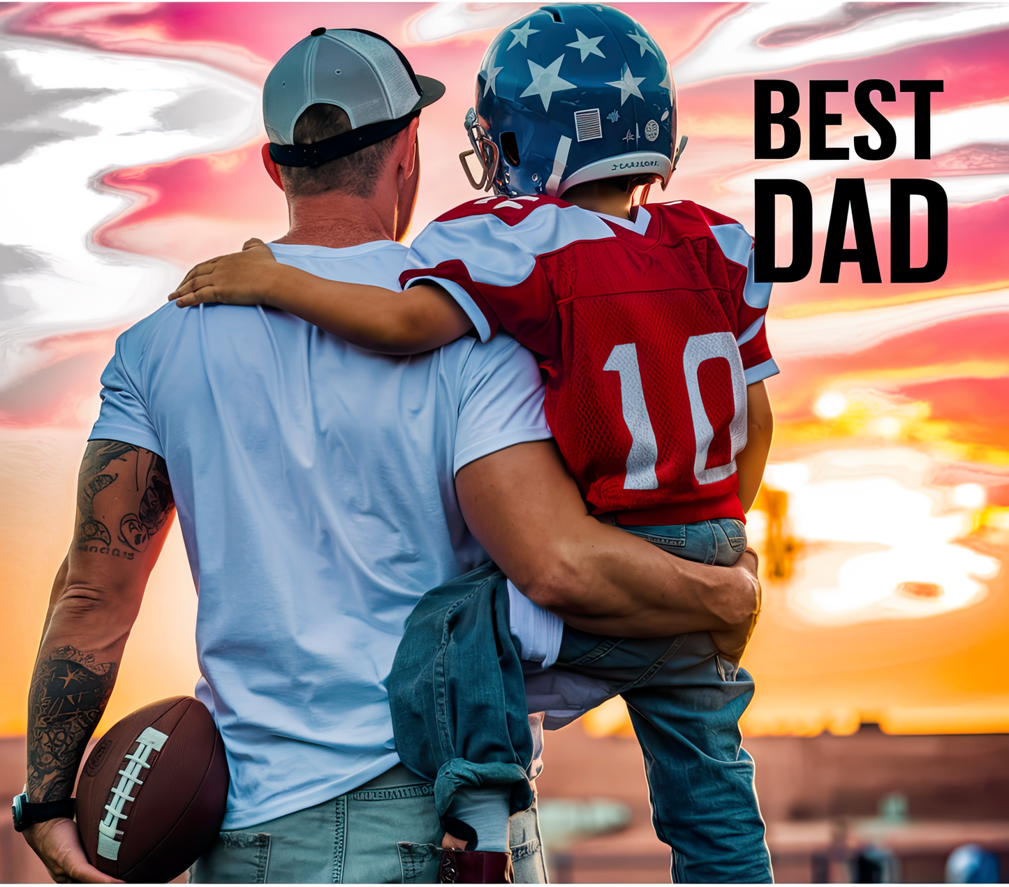 Best Dad - Football 40 oz Tumbler