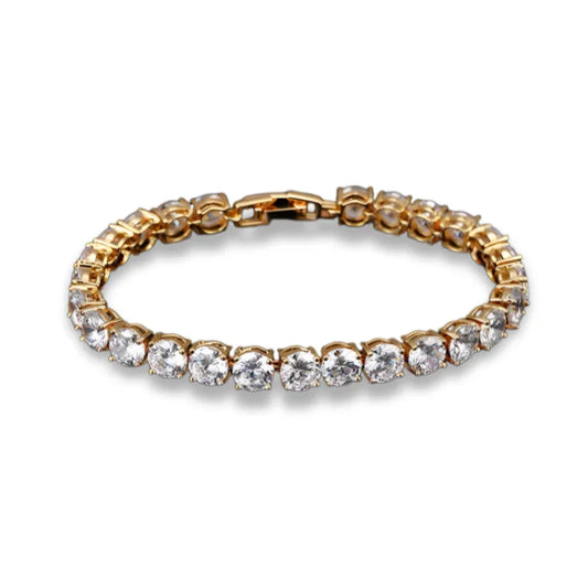 White Gold CZ Crystal Tennis Bracelet