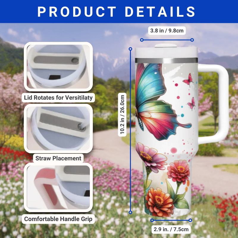 the product details of a travel mug