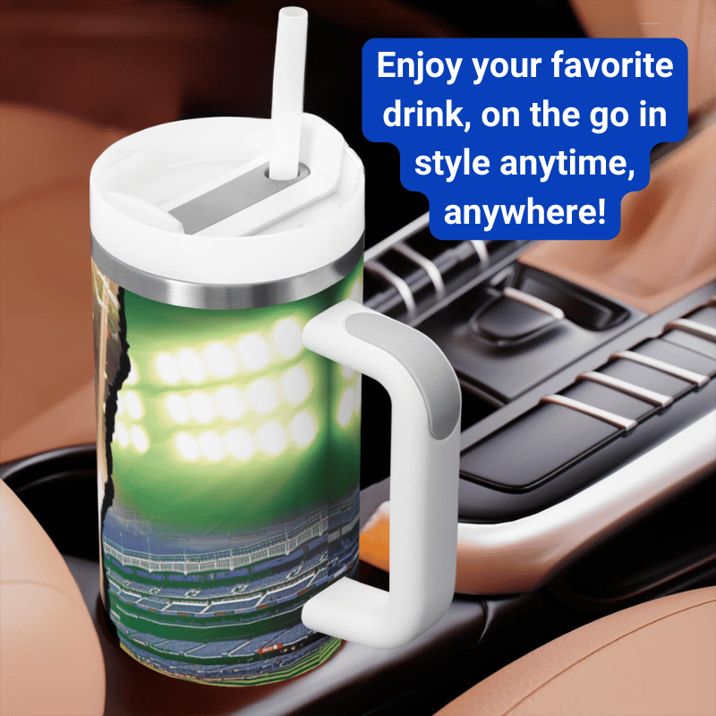 a coffee cup with a drink holder attached to it