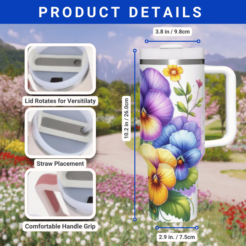 a picture of a flower mug with instructions